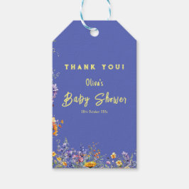 Wildblumen Babydusche Geschenkmarke Geschenkanhänger