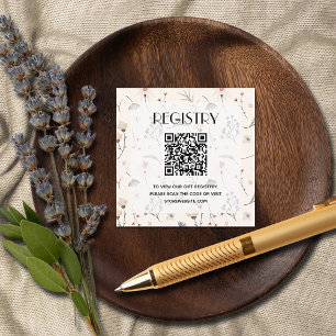 Wildblumen Babydusche QR-Code Begleitkarte