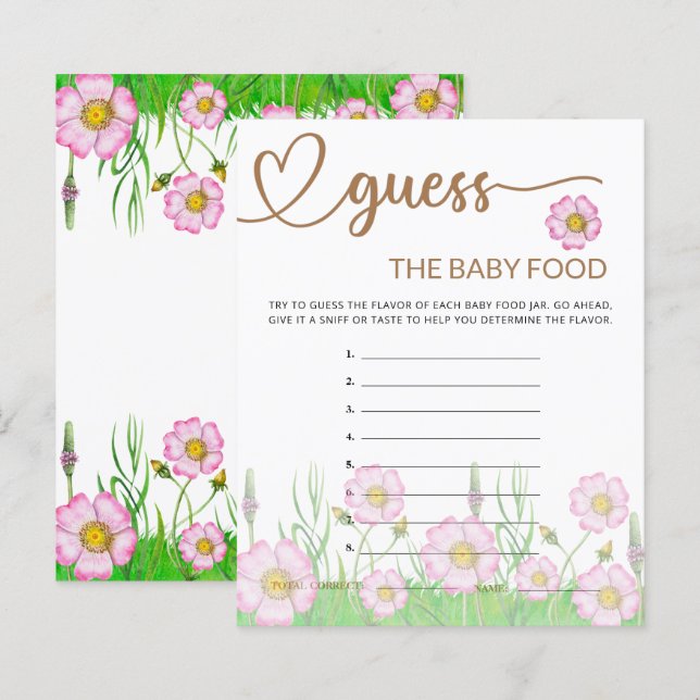 Wildblumen Babydusche raten Sie der Babynahrung (Vorne/Hinten)
