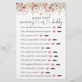 Wildblumen Babydusche "raten Sie, wer" Spiel