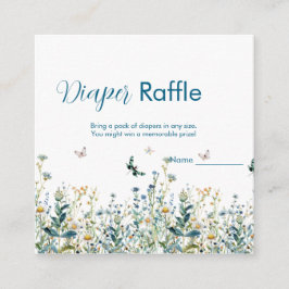 Wildblumen Babydusche-Windel-Gewinnspiel Begleitkarte