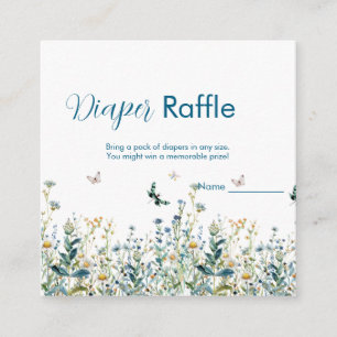 Wildblumen Babydusche-Windel-Gewinnspiel Begleitkarte