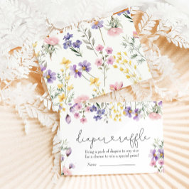 Wildblumen Babydusche Windelwaschmaschine Begleitkarte