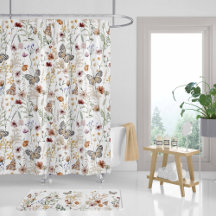 Wildblumen Badezimmer Dekoration, Monarch Butterfl