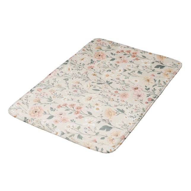 Wildblumen Bath Mat Badematte (Schrägansicht)