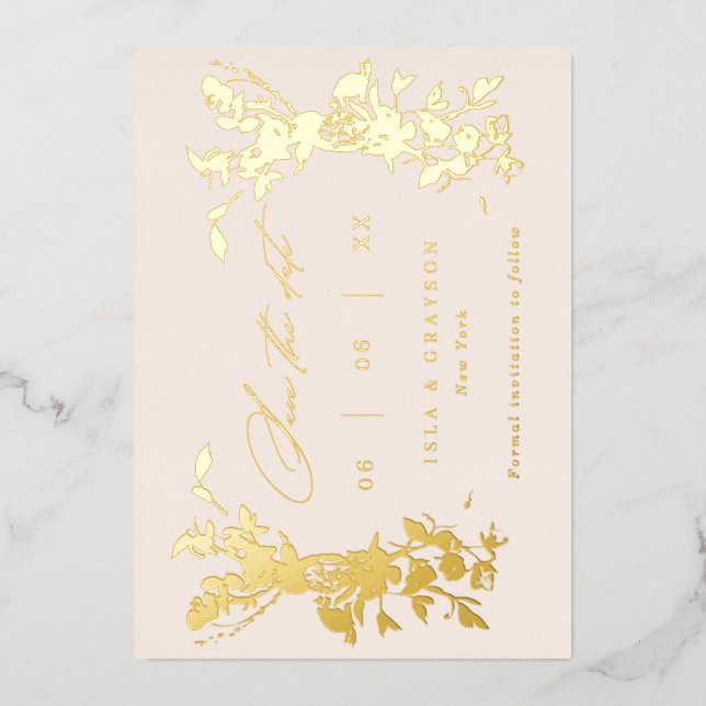 Wildblumen beim Hochzeitsfeiern speichern das Datu Folieneinladung (Vorderseite)