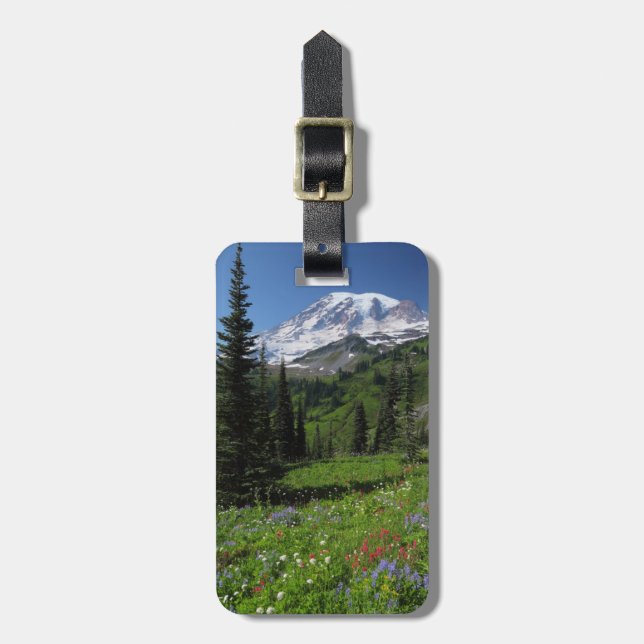 Wildblumen beim Mount Rainier Gepäckanhänger (Vorderseite vertikal)