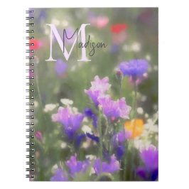 Wildblumen benutzerdefinierter Name Monogramm Notizblock