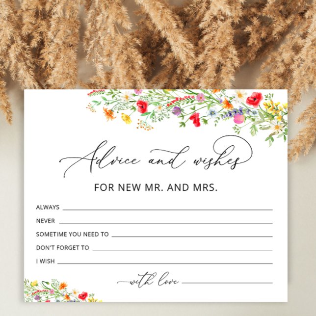 Wildblumen Beratung und Wünsche Brautparty Karten (Von Creator hochgeladen)