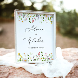 Wildblumen Beratung und Wünsche für Newlyweds Post Poster