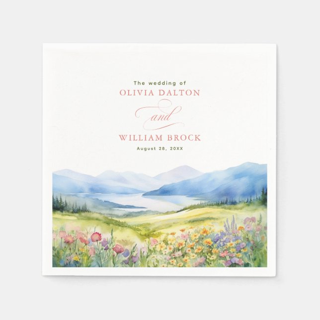 Wildblumen Bergsee-Zauber im Val Piora Serviette (Vorderseite)