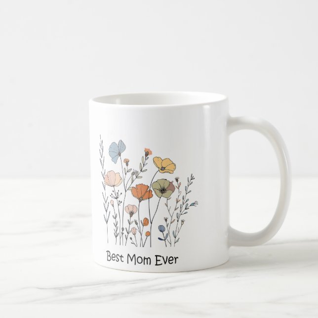 Wildblumen Beste Mama je Tasse (Rechts)