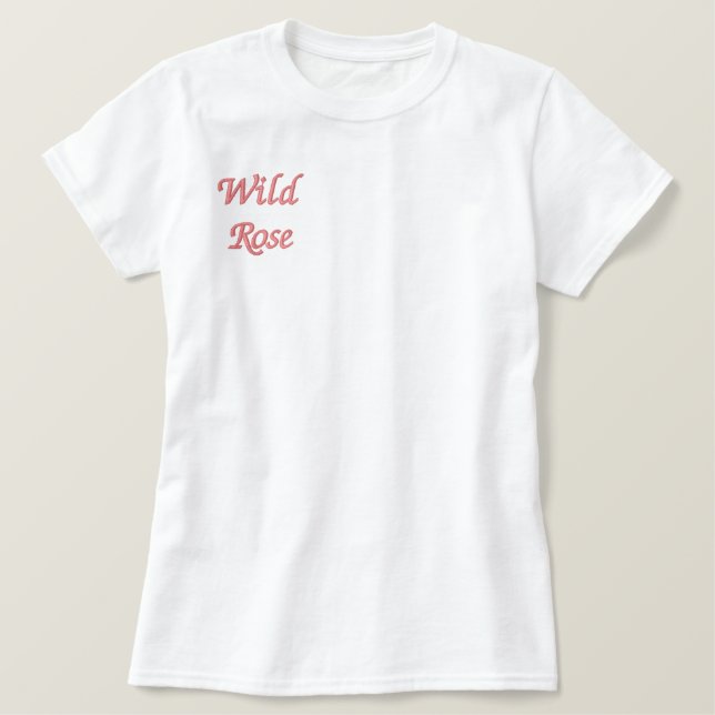 WILDBLUMEN BESTICKTES T-Shirt (Design vorne)
