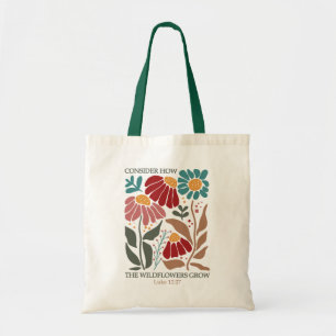 Wildblumen Bibelverse Tragetasche