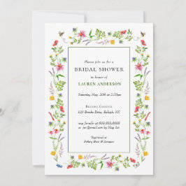 Wildblumen & Bienen Brautdusche Einladung