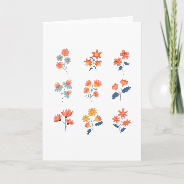 Wildblumen Blume Botanisch Karte (Vorderseite)