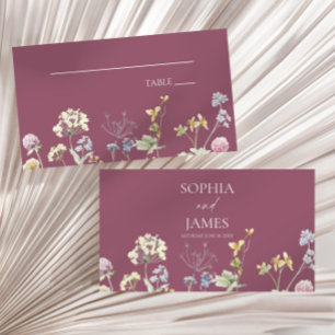 Wildblumen Blumen Florale Hochzeit Platzkarte