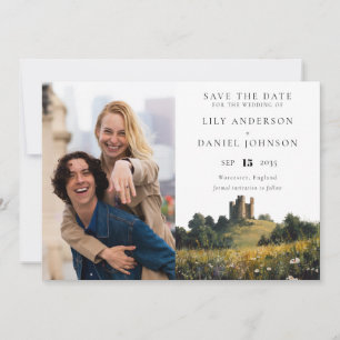 Wildblumen Blumen Schloss Foto Hochzeit Save The Date