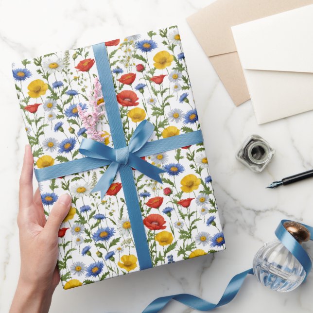 Wildblumen Blumenblüten Rustikale Farben Hübsch Geschenkpapier (Schenken)