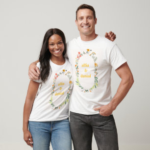 Wildblumen-Blumenbogen-Gartenparty-Einladung T-Shirt