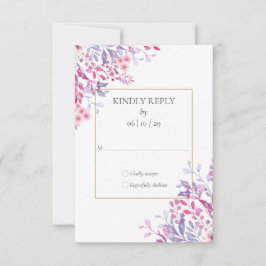 Wildblumen Blumengoldgeometrische Hochzeit RSVP Karte
