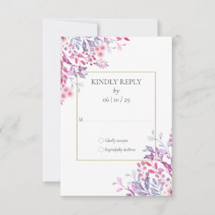 Wildblumen Blumengoldgeometrische Hochzeit RSVP Karte