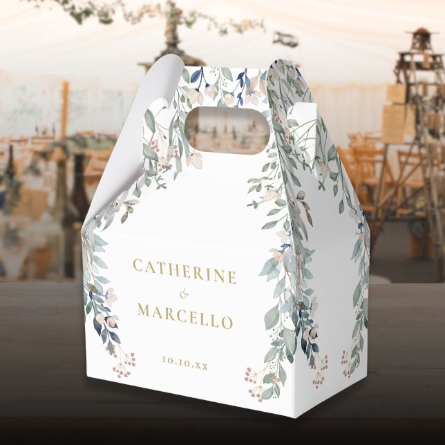 Wildblumen Blumengoldhochzeit Geschenkschachtel (Wildflowers Floral Gold Wedding Favor Boxes)