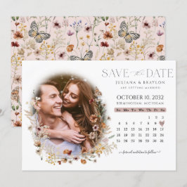 Wildblumen Blumenkalender und Foto Save The Date