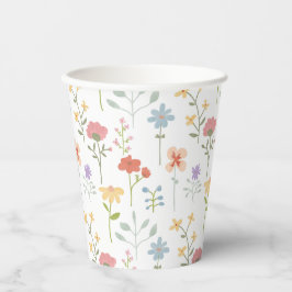 Wildblumen Blumenmuster Pappbecher