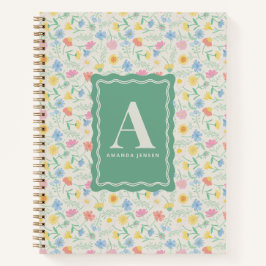 Wildblumen-Blumenmuster personalisiert Notizbuch