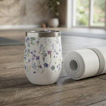 Wildblumen-Blumenmuster-Wasserfarbe Blau Lila