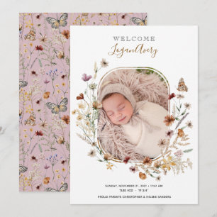 Wildblumen Blumenschmuck Foto Neue Babygeburt Ankündigung