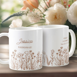 Wildblumen-Blumenstrauß in jeder Farbe, gezeichnet Kaffeetasse
