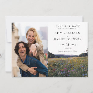 Wildblumen Blumenwiese Foto Hochzeit Save The Date