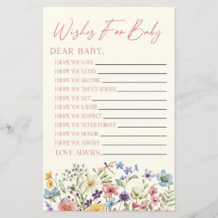 Wildblumen-Blumenwünsche Für Baby Shower Spiel