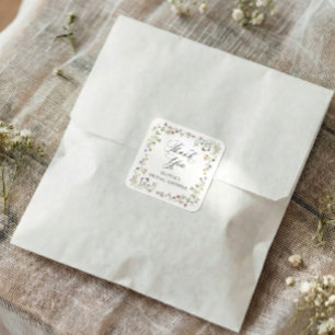 Wildblumen-Blüten Hochzeitsshower im Vintage-Blume Quadratischer Aufkleber