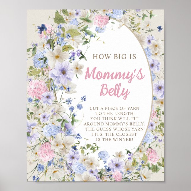 Wildblumen blüten Pastellfarben Wie groß ist Mama' Poster (Vorne)