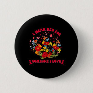Wildblumen-Blutkrebs-Bewusstseinsbekleidung Rotes Button