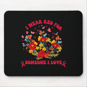 Wildblumen-Blutkrebs-Bewusstseinsbekleidung Rotes Mousepad