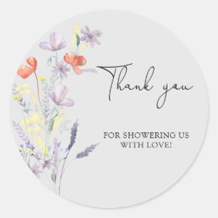 Wildblumen böhmischen Stil danke Runder Aufkleber