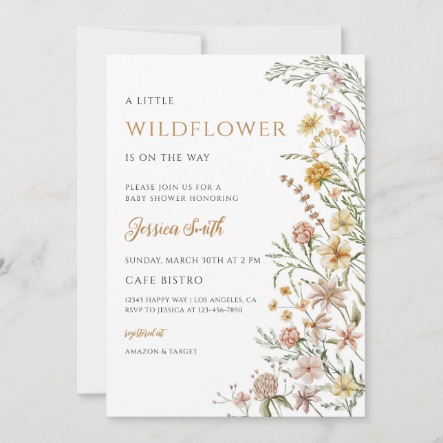 Wildblumen Boho Baby Shower Bundle Einladung (Vorderseite)