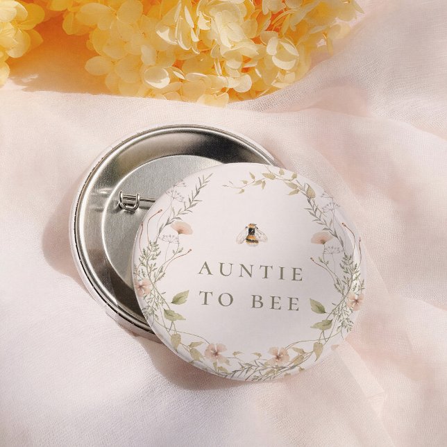 Wildblumen Boho Biene Baby Shower Tante wird es se Button (Von Creator hochgeladen)