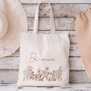Wildblumen Boho Brautjungfer Name Tragetasche