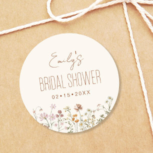 Wildblumen Boho Brautparty In Bloom Garten Runder Aufkleber