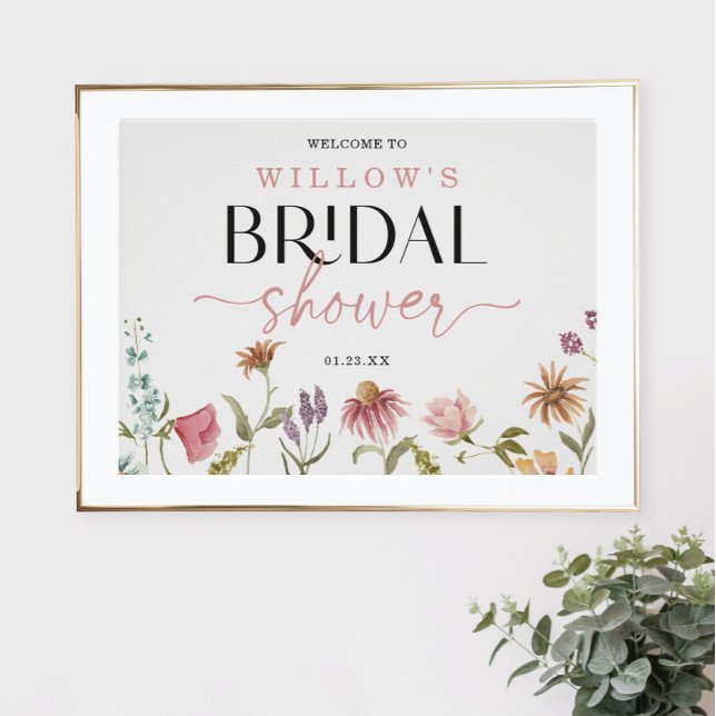 Wildblumen Boho Brautparty Willkommensschild Poster (Von Creator hochgeladen)