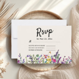 Wildblumen Boho Country Wedding UAWG RSVP Karte