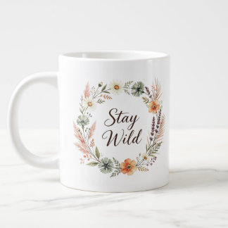 Wildblumen Boho Floral Bleib Wild Großer Becher Jumbo-Tasse