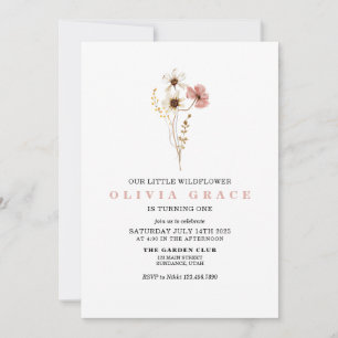 Wildblumen Boho-Garten Blumen zum ersten Geburtsta Einladung