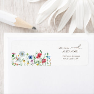 Wildblumen Boho Garten Rücksende-Adressetikett