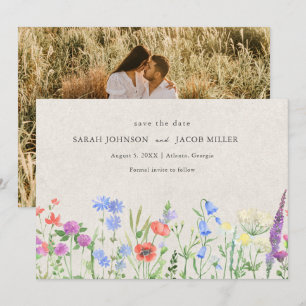 Wildblumen Boho Hochzeitsfoto Save The Date